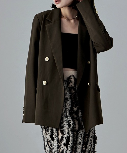 etoll.（エトル）の「トラディショナルツイルテーラードジャケット（テーラードジャケット・レディース・ネイビー/ブラウン/チャコールグレー/ブラウン系その他2/ベージュ・M）」の18枚目の写真