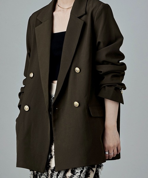 etoll.（エトル）の「トラディショナルツイルテーラードジャケット（テーラードジャケット・レディース・ネイビー/ブラウン/チャコールグレー/ブラウン系その他2/ベージュ・M）」の19枚目の写真