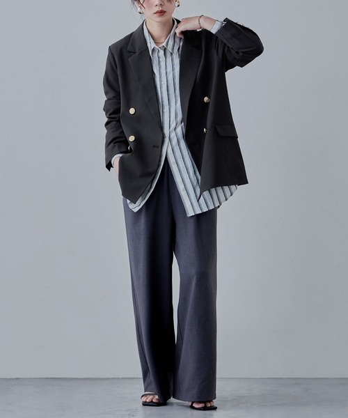 etoll.（エトル）の「トラディショナルツイルテーラードジャケット（テーラードジャケット・レディース・ネイビー/ブラウン/チャコールグレー/ブラウン系その他2/ベージュ・M）」の8枚目の写真