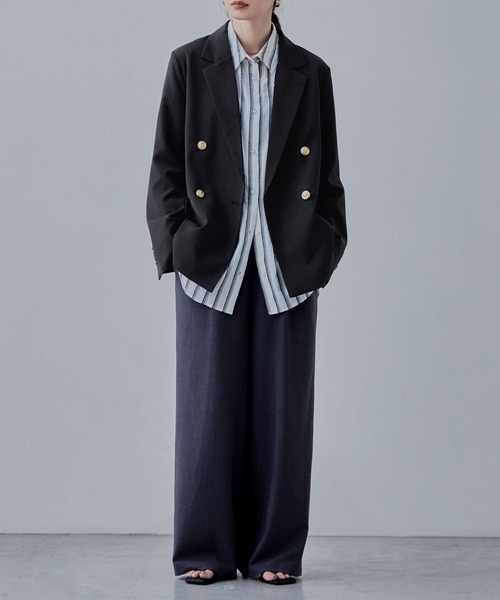 etoll.（エトル）の「トラディショナルツイルテーラードジャケット（テーラードジャケット・レディース・ネイビー/ブラウン/チャコールグレー/ブラウン系その他2/ベージュ・M）」の11枚目の写真