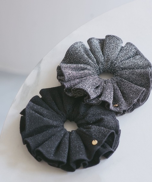 VIS（ビス）の「ラメニットボリュームシュシュ（シュシュ・レディース・グレー/ブラック・FREE）」の15枚目の写真