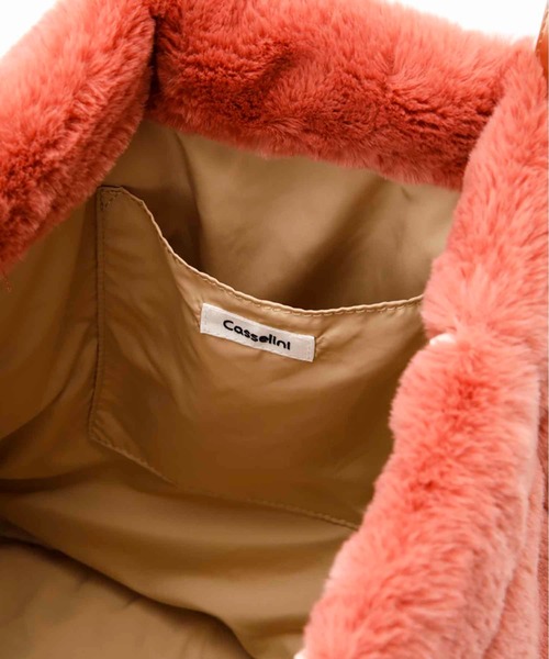 Casselini（キャセリーニ）の「Casselini(キャセリーニ)フラワープリントファートート（トートバッグ・レディース・グレー/ピンク/アイボリー・FREE）」の8枚目の写真