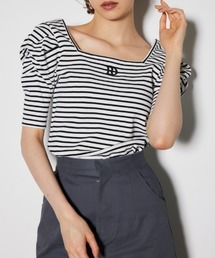 rienda | パフショルダーTシャツ 夏服 秋服 半袖(Tシャツ/カットソー)