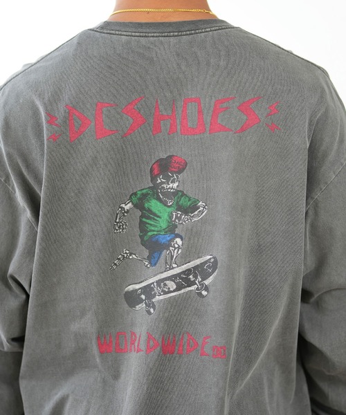 DC(ディーシー)の「DC/ディーシー ロンT/長袖Tシャツ ロングスリーブ ルーズシルエット バックプリント スリーブロゴ DLT244076(Tシャツ/カットソー・メンズ・スミクロ/ホワイト・M/L/XL)」の17枚目の写真