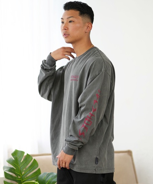 DC(ディーシー)の「DC/ディーシー ロンT/長袖Tシャツ ロングスリーブ ルーズシルエット バックプリント スリーブロゴ DLT244076(Tシャツ/カットソー・メンズ・スミクロ/ホワイト・M/L/XL)」の10枚目の写真