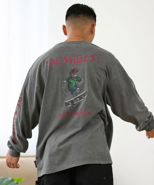 DC(ディーシー)の「DC/ディーシー ロンT/長袖Tシャツ ロングスリーブ ルーズシルエット バックプリント スリーブロゴ DLT244076(Tシャツ/カットソー・メンズ・スミクロ/ホワイト・M/L/XL)」の11枚目の写真