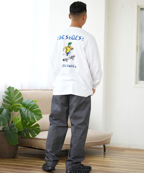 DC(ディーシー)の「DC/ディーシー ロンT/長袖Tシャツ ロングスリーブ ルーズシルエット バックプリント スリーブロゴ DLT244076(Tシャツ/カットソー・メンズ・スミクロ/ホワイト・M/L/XL)」の8枚目の写真