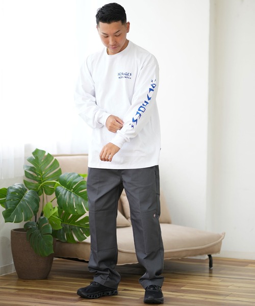 DC(ディーシー)の「DC/ディーシー ロンT/長袖Tシャツ ロングスリーブ ルーズシルエット バックプリント スリーブロゴ DLT244076(Tシャツ/カットソー・メンズ・スミクロ/ホワイト・M/L/XL)」の6枚目の写真