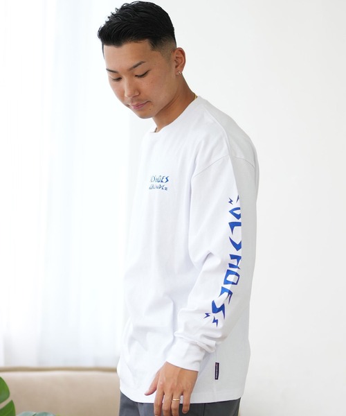 DC(ディーシー)の「DC/ディーシー ロンT/長袖Tシャツ ロングスリーブ ルーズシルエット バックプリント スリーブロゴ DLT244076(Tシャツ/カットソー・メンズ・スミクロ/ホワイト・M/L/XL)」の4枚目の写真