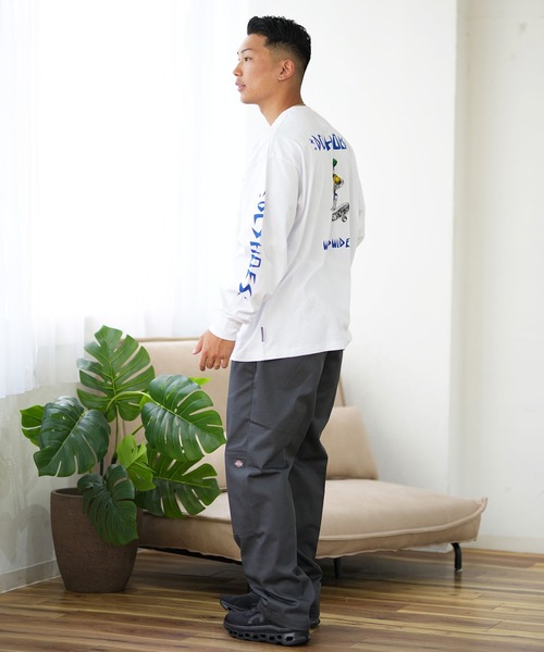 DC(ディーシー)の「DC/ディーシー ロンT/長袖Tシャツ ロングスリーブ ルーズシルエット バックプリント スリーブロゴ DLT244076(Tシャツ/カットソー・メンズ・スミクロ/ホワイト・M/L/XL)」の7枚目の写真