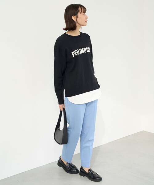 UNFILO（アンフィーロ）の「コットンスムース レイヤードインナー（Tシャツ/カットソー・レディース・ホワイト系/ブラック系1・SMALL/MEDIUM/LARGE）」の9枚目の写真