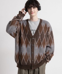 RAGEBLUE | Pattern mohair knit over loose cardigan/総柄/モヘヤニットカーディガン(カーディガン/ボレロ)