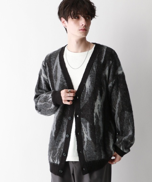 RAGEBLUE（レイジブルー）の「Pattern mohair knit over loose cardigan/総柄/モヘヤニットカーディガン（カーディガン/ボレロ・メンズ・ブルー/ブラック系その他/グリーン/ブラウン・SMALL/MEDIUM/LARGE）」の13枚目の写真