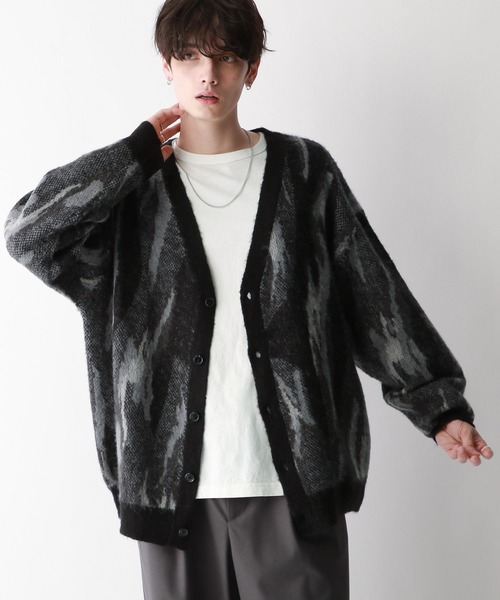 RAGEBLUE（レイジブルー）の「Pattern mohair knit over loose cardigan/総柄/モヘヤニットカーディガン（カーディガン/ボレロ・メンズ・ブルー/ブラック系その他/グリーン/ブラウン・SMALL/MEDIUM/LARGE）」の12枚目の写真