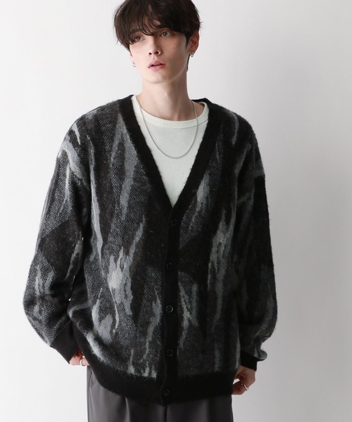 RAGEBLUE（レイジブルー）の「Pattern mohair knit over loose cardigan/総柄/モヘヤニットカーディガン（カーディガン/ボレロ・メンズ・ブルー/ブラック系その他/グリーン/ブラウン・SMALL/MEDIUM/LARGE）」の10枚目の写真