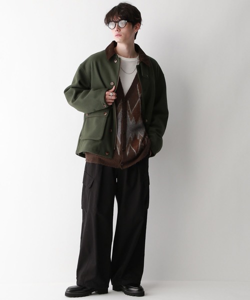 RAGEBLUE（レイジブルー）の「Pattern mohair knit over loose cardigan/総柄/モヘヤニットカーディガン（カーディガン/ボレロ・メンズ・ブルー/ブラック系その他/グリーン/ブラウン・SMALL/MEDIUM/LARGE）」の9枚目の写真