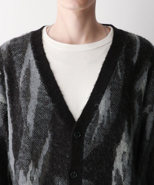 RAGEBLUE（レイジブルー）の「Pattern mohair knit over loose cardigan/総柄/モヘヤニットカーディガン（カーディガン/ボレロ・メンズ・ブルー/ブラック系その他/グリーン/ブラウン・SMALL/MEDIUM/LARGE）」の22枚目の写真