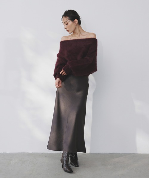 入手困難/anuans ラクーンフォックスオフショルニットプルオーバー ラクーンフォックスオフショルニットプルオーバー