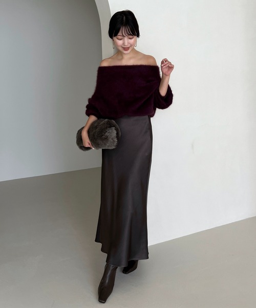 anuans ラクーンフォックスオフショルニットプルオーバー LBEG ラクーンフォックスオフショルニットプルオーバー（ニット