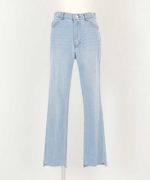 titivate（ティティベイト）の「裾段差テーパードデニムパンツ（デニムパンツ・レディース・ブラック/ライトブルー・S/M）」の9枚目の写真