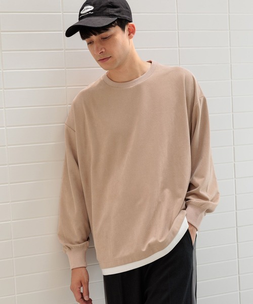 LAKOLE(ラコレ)の「ツイルスエードレイヤープルオーバー / 140615(Tシャツ/カットソー・メンズ・チャコールグレー/ライトグレー/ライトグリーン/ピンク・SMALL/MEDIUM/LARGE/X-LARGE)」の4枚目の写真