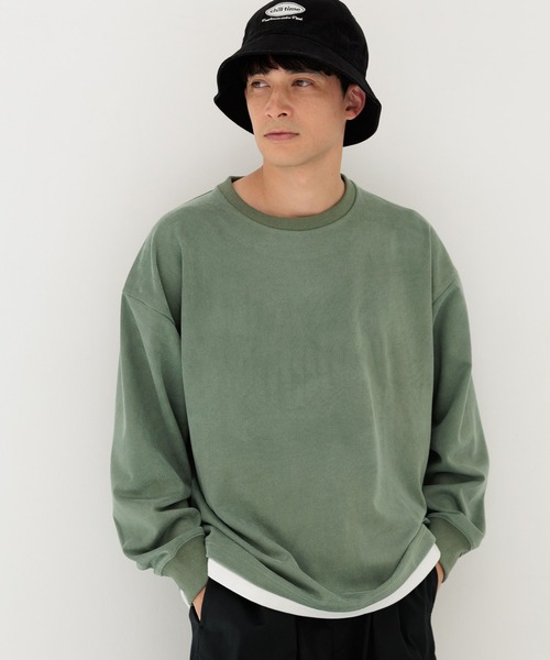 LAKOLE(ラコレ)の「ツイルスエードレイヤープルオーバー / 140615(Tシャツ/カットソー・メンズ・チャコールグレー/ライトグレー/ライトグリーン/ピンク・SMALL/MEDIUM/LARGE/X-LARGE)」の1枚目の写真