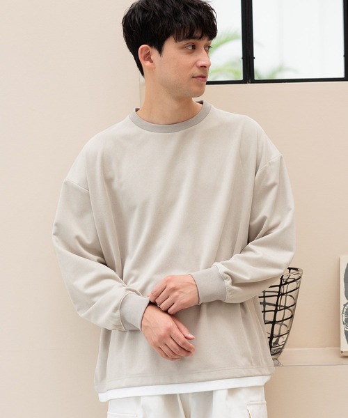 LAKOLE(ラコレ)の「ツイルスエードレイヤープルオーバー / 140615(Tシャツ/カットソー・メンズ・チャコールグレー/ライトグレー/ライトグリーン/ピンク・SMALL/MEDIUM/LARGE/X-LARGE)」の3枚目の写真