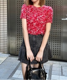 clear | ループヤーン半袖ニットトップス [スタイルアップ カラフル]≪2024AW新作≫(ニット/セーター)