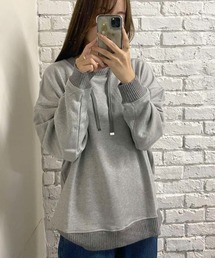 裏毛×ニットリブビッグプルオーバー