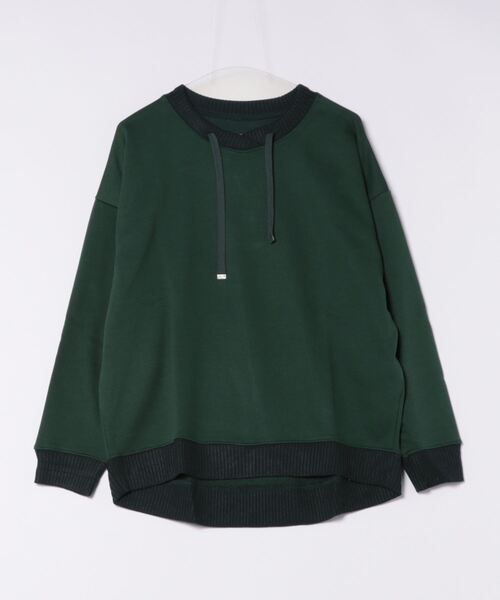 and it_（アンドイット）の「裏毛×ニットリブビッグプルオーバー（スウェット・レディース・グリーン/アイボリー/杢グレー・M）」の7枚目の写真