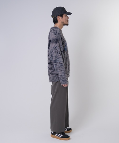 EFFECTEN(エフェクテン)の「【EFFECTEN】Arch Logo Shaggy Knit(ニット/セーター・メンズ・ネイビー/グレー・FREE)」の7枚目の写真