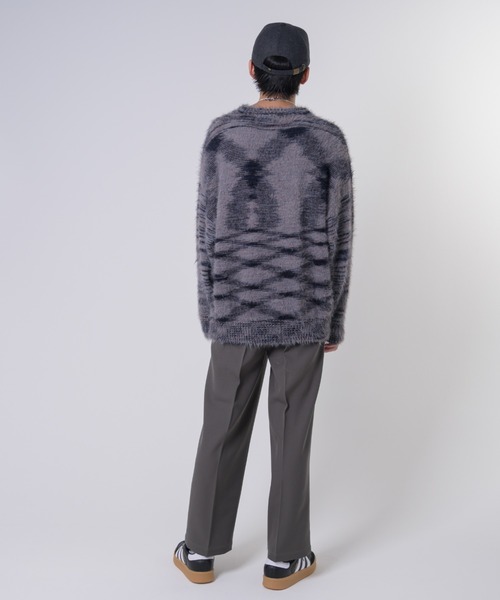 EFFECTEN(エフェクテン)の「【EFFECTEN】Arch Logo Shaggy Knit(ニット/セーター・メンズ・ネイビー/グレー・FREE)」の8枚目の写真