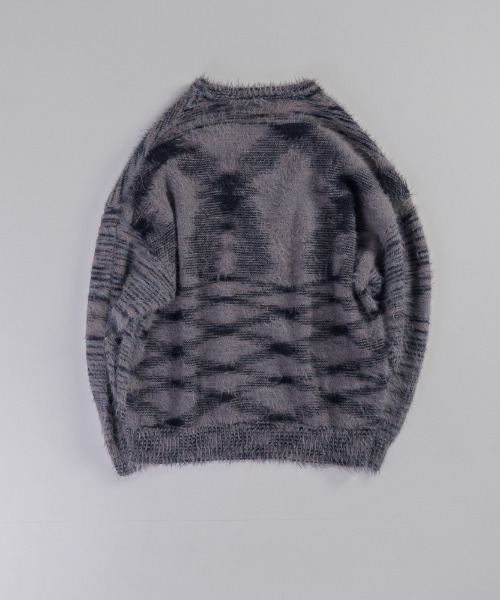 EFFECTEN(エフェクテン)の「【EFFECTEN】Arch Logo Shaggy Knit(ニット/セーター・メンズ・ネイビー/グレー・FREE)」の10枚目の写真