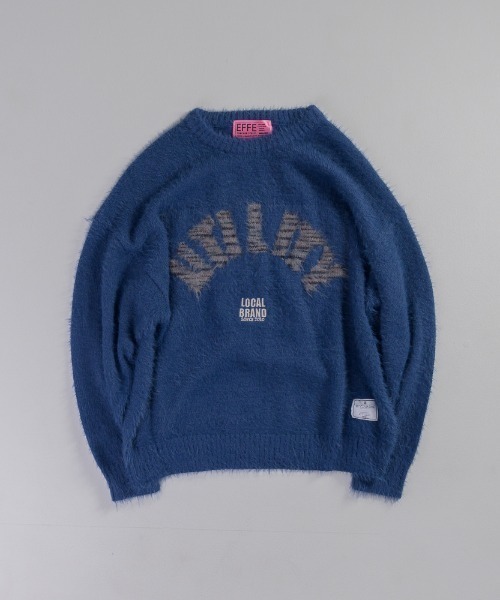 EFFECTEN(エフェクテン)の「【EFFECTEN】Arch Logo Shaggy Knit(ニット/セーター・メンズ・ネイビー/グレー・FREE)」の11枚目の写真