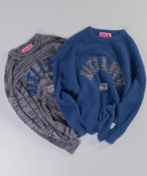 EFFECTEN(エフェクテン)の「【EFFECTEN】Arch Logo Shaggy Knit(ニット/セーター・メンズ・ネイビー/グレー・FREE)」の13枚目の写真