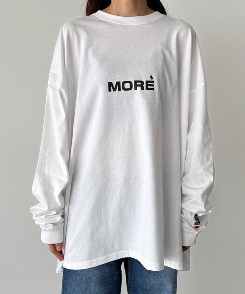 CANAL JEAN（キャナルジーン）の「1975 TOKYO　MOREロングTシャツ（Tシャツ/カットソー・レディース・スミクロ/ネイビー/ホワイト/グレー・LARGE/X-LARGE/MEDIUM）」の21枚目の写真