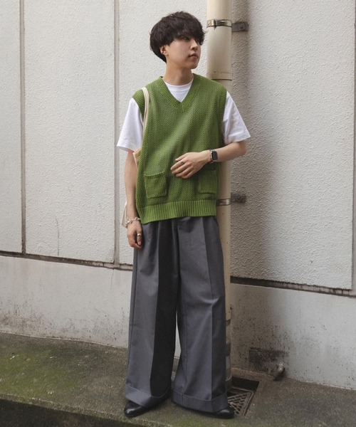 セール】mesh knit vest / メッシュニットベスト（ベスト