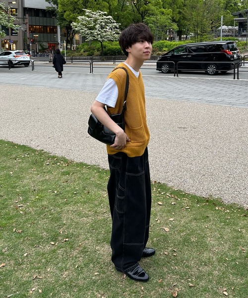 favclo.（ファブクロ）の「mesh knit vest / メッシュニットベスト（ベスト・メンズ・グリーン/イエロー・LARGE/MEDIUM）」の6枚目の写真