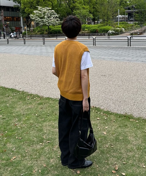 favclo.（ファブクロ）の「mesh knit vest / メッシュニットベスト（ベスト・メンズ・グリーン/イエロー・LARGE/MEDIUM）」の7枚目の写真
