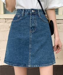 デニム風ミニスカート
