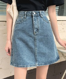 デニム風ミニスカート