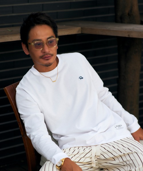 #Re:room(リルーム)の「Re:ワッペンスタンダードロングスリーブ(Tシャツ/カットソー・メンズ・ブラック/ホワイト・M-L/L-XL/S-M)」の4枚目の写真