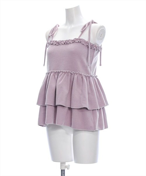 clear（クリア）の「フリルニットソービスチェ [ガーリー 着回し抜群 レイヤード]≪再入荷≫（ニット/セーター・レディース・グレー/アイボリー/ブラック/ラベンダー/ベージュ・F）」の9枚目の写真