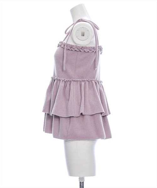 clear（クリア）の「フリルニットソービスチェ [ガーリー 着回し抜群 レイヤード]≪再入荷≫（ニット/セーター・レディース・グレー/アイボリー/ブラック/ラベンダー/ベージュ・F）」の10枚目の写真