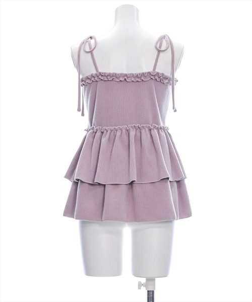 clear（クリア）の「フリルニットソービスチェ [ガーリー 着回し抜群 レイヤード]≪再入荷≫（ニット/セーター・レディース・グレー/アイボリー/ブラック/ラベンダー/ベージュ・F）」の12枚目の写真