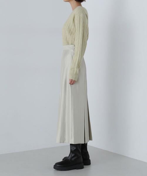 NATURAL BEAUTY BASIC(ナチュラルビューティーベーシック)の「◇<グロッシーツイルシリーズ>ボックスタックフレアスカート(スカート・レディース・ダークブラウン/ベージュ・SMALL/MEDIUM)」の9枚目の写真