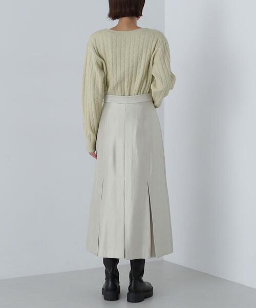NATURAL BEAUTY BASIC(ナチュラルビューティーベーシック)の「◇<グロッシーツイルシリーズ>ボックスタックフレアスカート(スカート・レディース・ダークブラウン/ベージュ・SMALL/MEDIUM)」の10枚目の写真