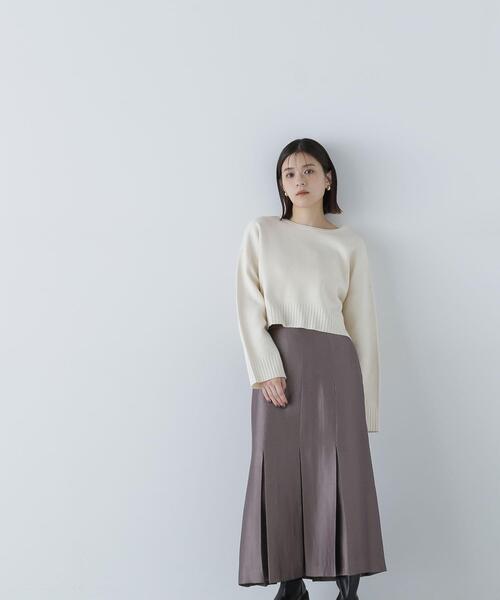 NATURAL BEAUTY BASIC(ナチュラルビューティーベーシック)の「◇<グロッシーツイルシリーズ>ボックスタックフレアスカート(スカート・レディース・ダークブラウン/ベージュ・SMALL/MEDIUM)」の18枚目の写真
