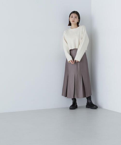 NATURAL BEAUTY BASIC(ナチュラルビューティーベーシック)の「◇<グロッシーツイルシリーズ>ボックスタックフレアスカート(スカート・レディース・ダークブラウン/ベージュ・SMALL/MEDIUM)」の20枚目の写真