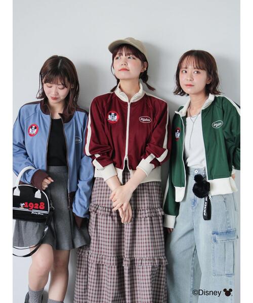ehka sopo(エヘカソポ)の「【Disney】ミッキー&フレンズ/トラックジャケット(ブルゾン・レディース・グリーン/ボルドー/サックスブルー・F)」の6枚目の写真